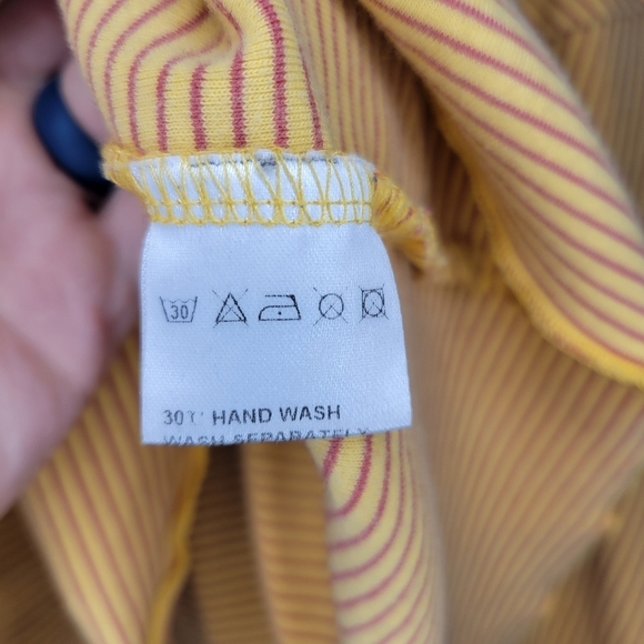Rebdolls Yellow Striped Long Sleeve Top Sz 4X - Picture 3 of 4